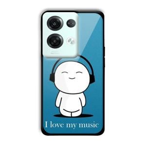 I Love my Music Customized Printed Glass Back Cover for Oppo