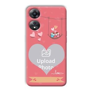 Love Birds Design Customized Printed Back Cover for Oppo A78 5G