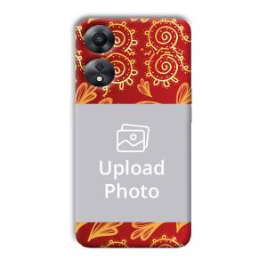 Red Design Customized Printed Back Cover for Oppo A78 5G