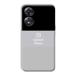 Black & Grey Customized Printed Back Cover for Oppo A78 5G