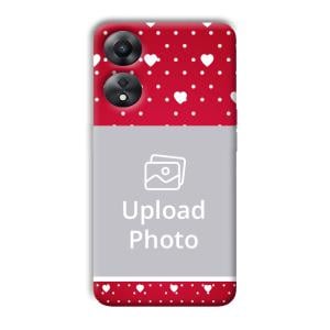 White Hearts Customized Printed Back Cover for Oppo A78 5G