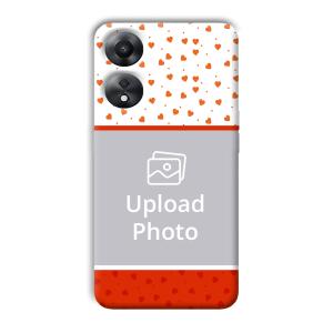 Orange Hearts Customized Printed Back Cover for Oppo A78 5G