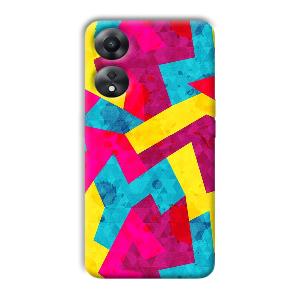 Pink Yellow Pattern Phone Customized Printed Back Cover for Oppo A78 5G