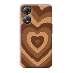 Brown Hearts Phone Customized Printed Back Cover for Oppo A78 5G