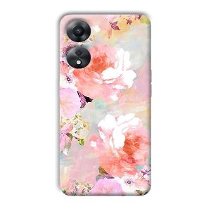 Floral Canvas Phone Customized Printed Back Cover for Oppo A78 5G