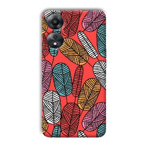 Lines and Leaves Phone Customized Printed Back Cover for Oppo A78 5G
