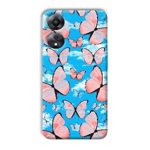 Pink Butterflies Phone Customized Printed Back Cover for Oppo A78 5G