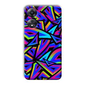 Blue Triangles Phone Customized Printed Back Cover for Oppo A78 5G