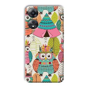 Fancy Owl Phone Customized Printed Back Cover for Oppo A78 5G