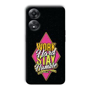 Work Hard Quote Phone Customized Printed Back Cover for Oppo A78 5G