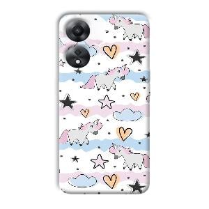 Unicorn Pattern Phone Customized Printed Back Cover for Oppo A78 5G