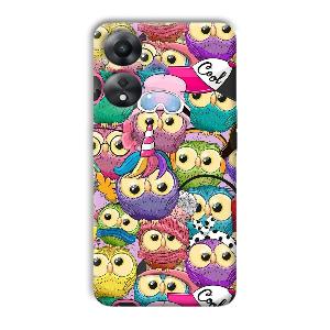 Colorful Owls Phone Customized Printed Back Cover for Oppo A78 5G