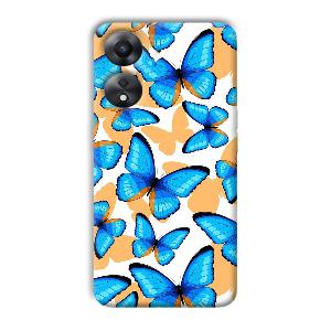 Blue Butterflies Phone Customized Printed Back Cover for Oppo A78 5G