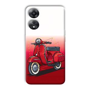 Red Scooter Phone Customized Printed Back Cover for Oppo A78 5G