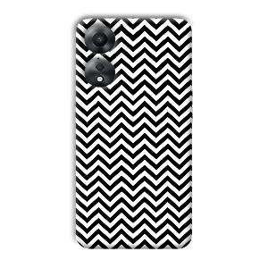 Black White Zig Zag Phone Customized Printed Back Cover for Oppo A78 5G