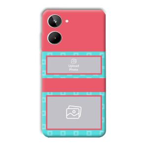 Blue Pink Customized Printed Back Cover for Realme 10