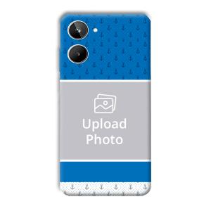 Blue White Design Customized Printed Back Cover for Realme 10