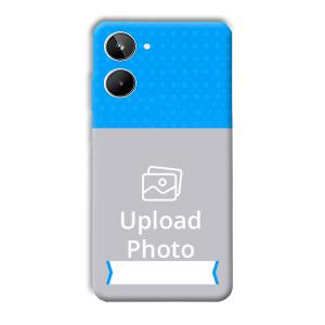 Sky Blue & White Customized Printed Back Cover for Realme 10