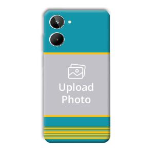 Yellow Blue Design Customized Printed Back Cover for Realme 10