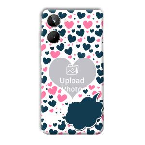 Blue & Pink Hearts Customized Printed Back Cover for Realme 10