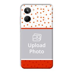 Orange Hearts Customized Printed Back Cover for Realme 10