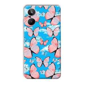 Pink Butterflies Phone Customized Printed Back Cover for Realme 10