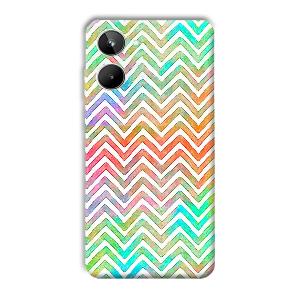 White Zig Zag Pattern Phone Customized Printed Back Cover for Realme 10