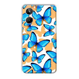 Blue Butterflies Phone Customized Printed Back Cover for Realme 10