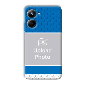 Blue White Design Customized Printed Back Cover for Realme 10 pro 5g