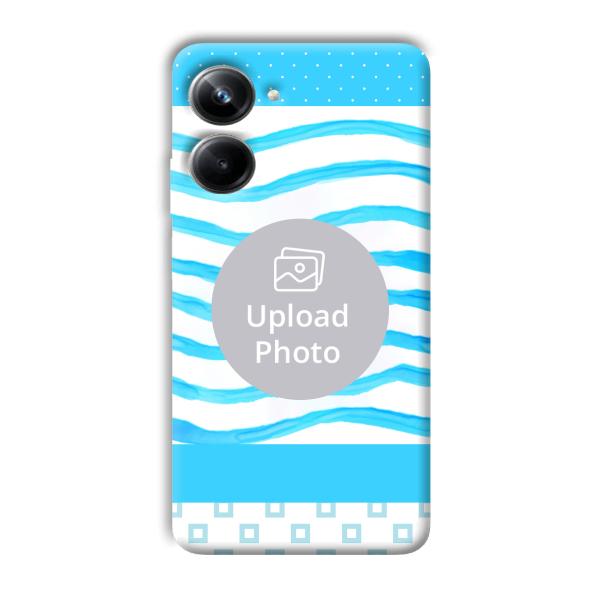 Blue Wavy Design Customized Printed Back Cover for Realme 10 pro 5g