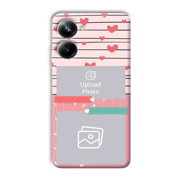 Pink Hearts Customized Printed Back Cover for Realme 10 pro 5g
