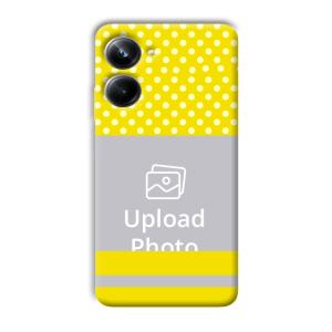 White & Yellow Customized Printed Back Cover for Realme 10 pro 5g