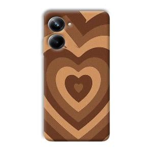 Brown Hearts Phone Customized Printed Back Cover for Realme 10 pro 5g