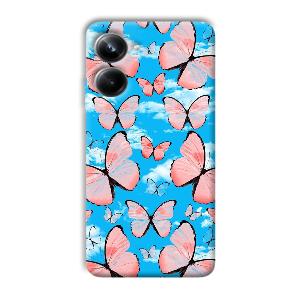 Pink Butterflies Phone Customized Printed Back Cover for Realme 10 pro 5g