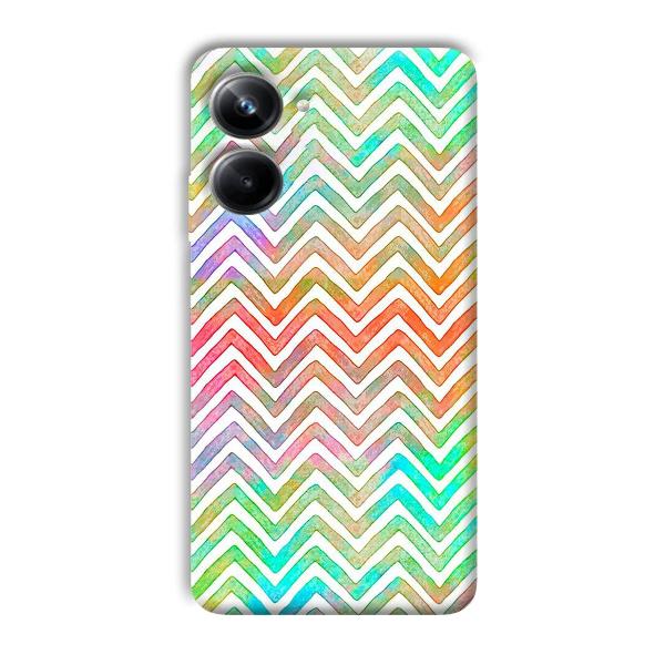 White Zig Zag Pattern Phone Customized Printed Back Cover for Realme 10 pro 5g