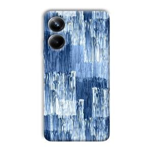 Blue White Lines Phone Customized Printed Back Cover for Realme 10 pro 5g