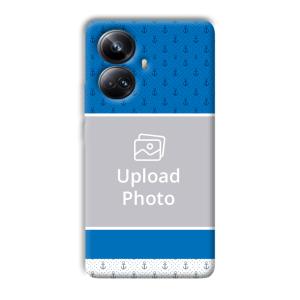 Blue White Design Customized Printed Back Cover for Realme 10 pro plus 5g