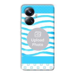 Blue Wavy Design Customized Printed Back Cover for Realme 10 pro plus 5g