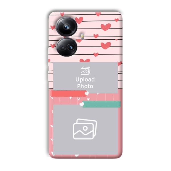 Pink Hearts Customized Printed Back Cover for Realme 10 pro plus 5g
