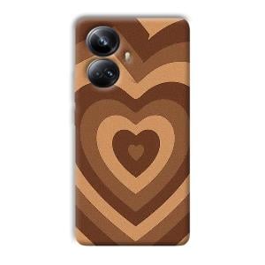 Brown Hearts Phone Customized Printed Back Cover for Realme 10 pro plus 5g