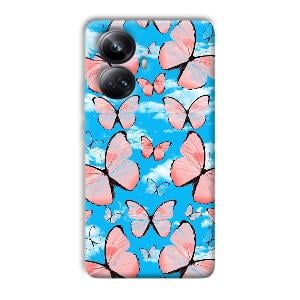 Pink Butterflies Phone Customized Printed Back Cover for Realme 10 pro plus 5g