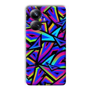 Blue Triangles Phone Customized Printed Back Cover for Realme 10 pro plus 5g