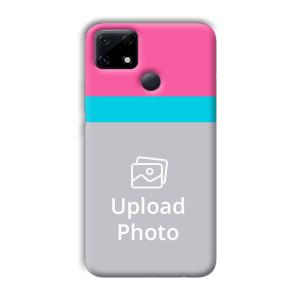 Pink & Sky Blue Customized Printed Back Cover for Realme Narzo 30A