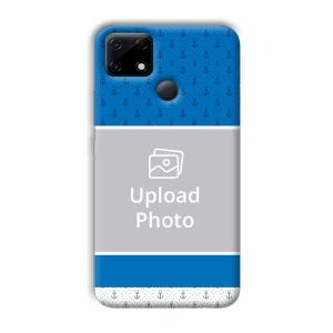 Blue White Design Customized Printed Back Cover for Realme Narzo 30A