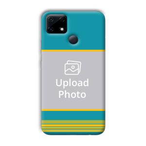 Yellow Blue Design Customized Printed Back Cover for Realme Narzo 30A