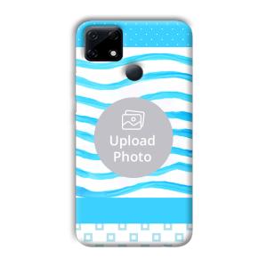 Blue Wavy Design Customized Printed Back Cover for Realme Narzo 30A