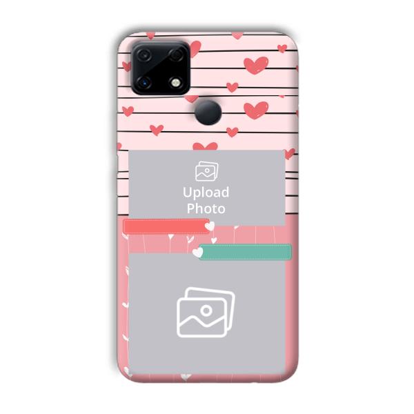 Pink Hearts Customized Printed Back Cover for Realme Narzo 30A