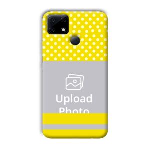 White & Yellow Customized Printed Back Cover for Realme Narzo 30A