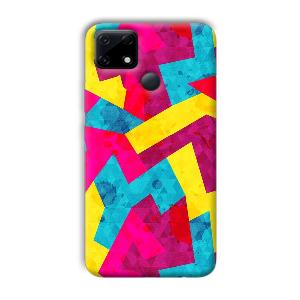 Pink Yellow Pattern Phone Customized Printed Back Cover for Realme Narzo 30A