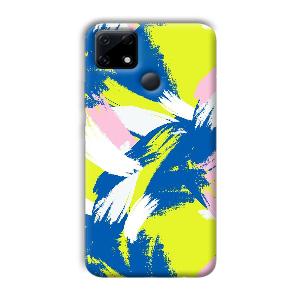 Blue White Pattern Phone Customized Printed Back Cover for Realme Narzo 30A